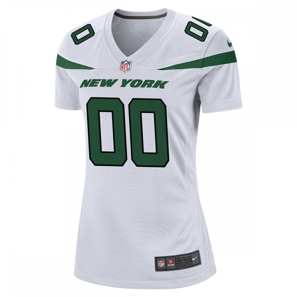 New York Jets Nike Women's Custom Game Jersey - White-GridironStore